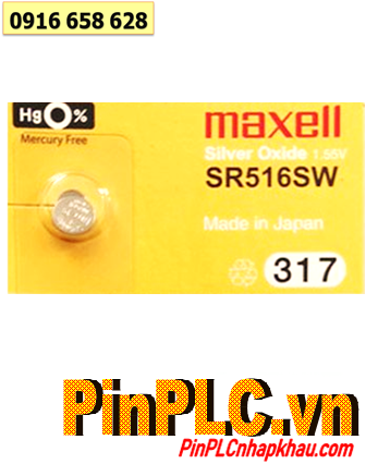 Maxell SR516SW; Pin Maxell SR516SW 317 silver oxide 1.55v _Made in Japan